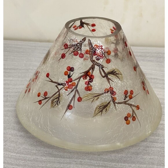 Yankee Candle Macintosh 22 oz Jar + Crackle Glass Winter Berries Shade 4″ - Picture 4 of 11